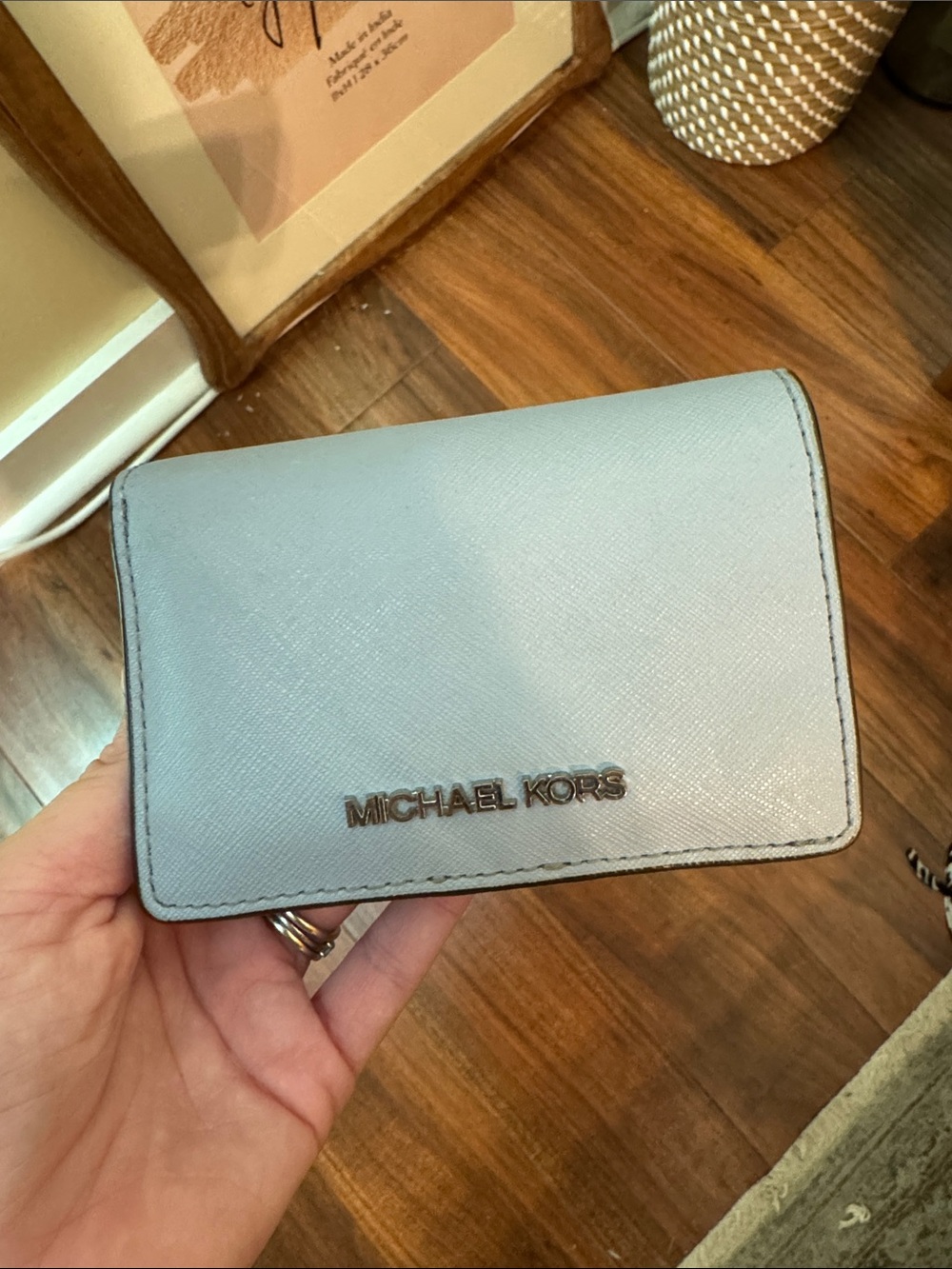Michael Kors Pale Blue Leather Bifold Wallet
